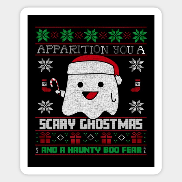 Ugly Christmas Sweater  - Spooky Christmas Magnet by aaronsartroom